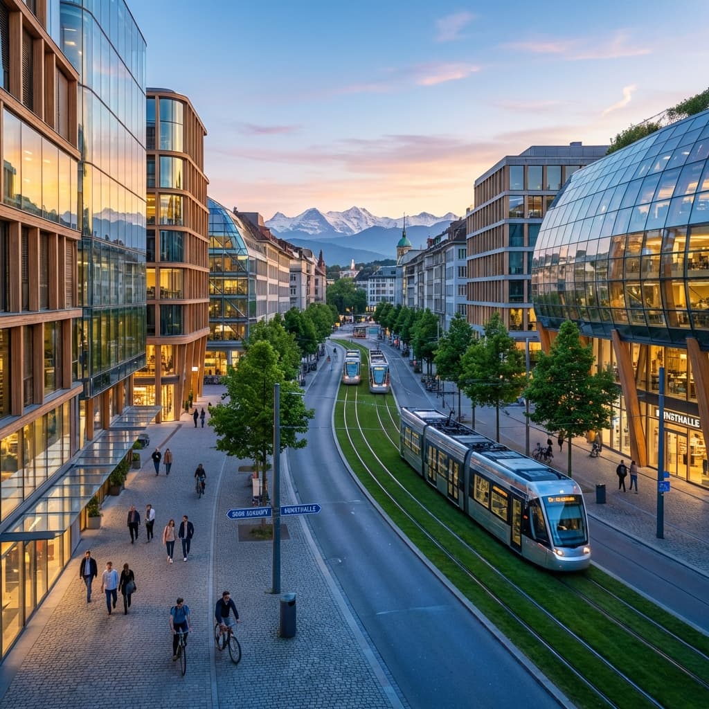 Presse Hero - Futuristic Swiss City